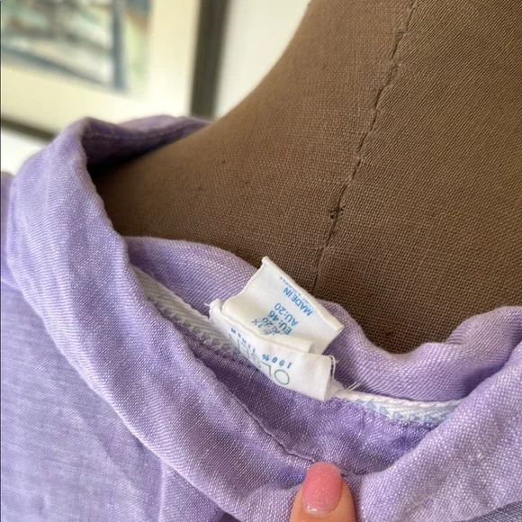 Sigrid Olsen Purple 3/4 Sleeve Polo Collar Blouse - Picture 8 of 17